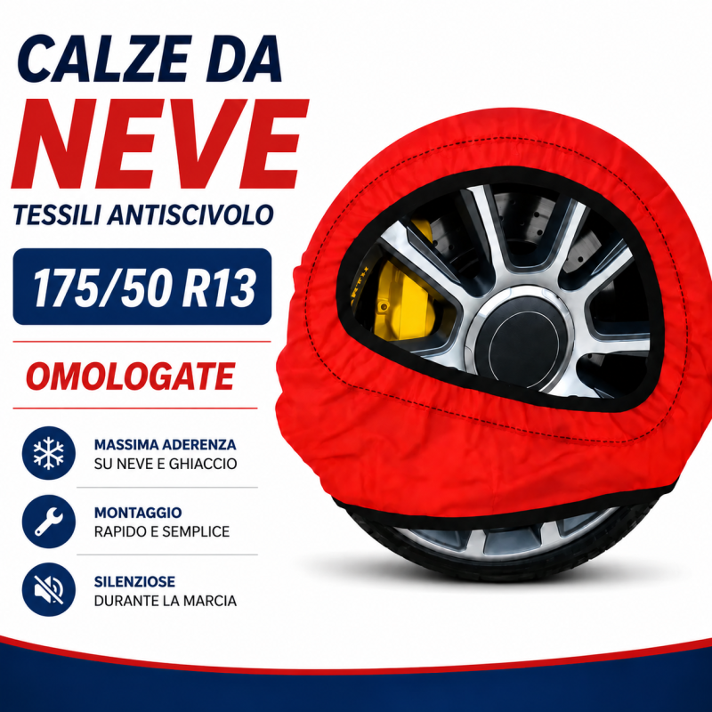 Calze da Neve 175/50 R13 Omologate Auto Tessili Antiscivolo Calze da Neve 175/50 R13 Omologate Auto Tessili Antiscivolo 1