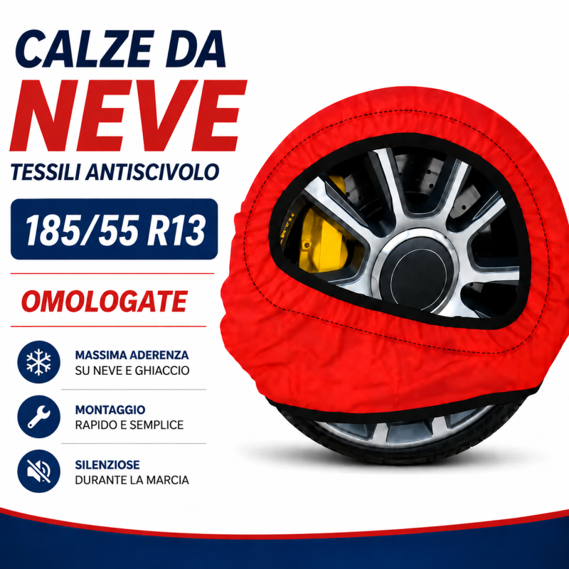 Calze da Neve 185/55 R13 Omologate Auto Tessili Antiscivolo 1