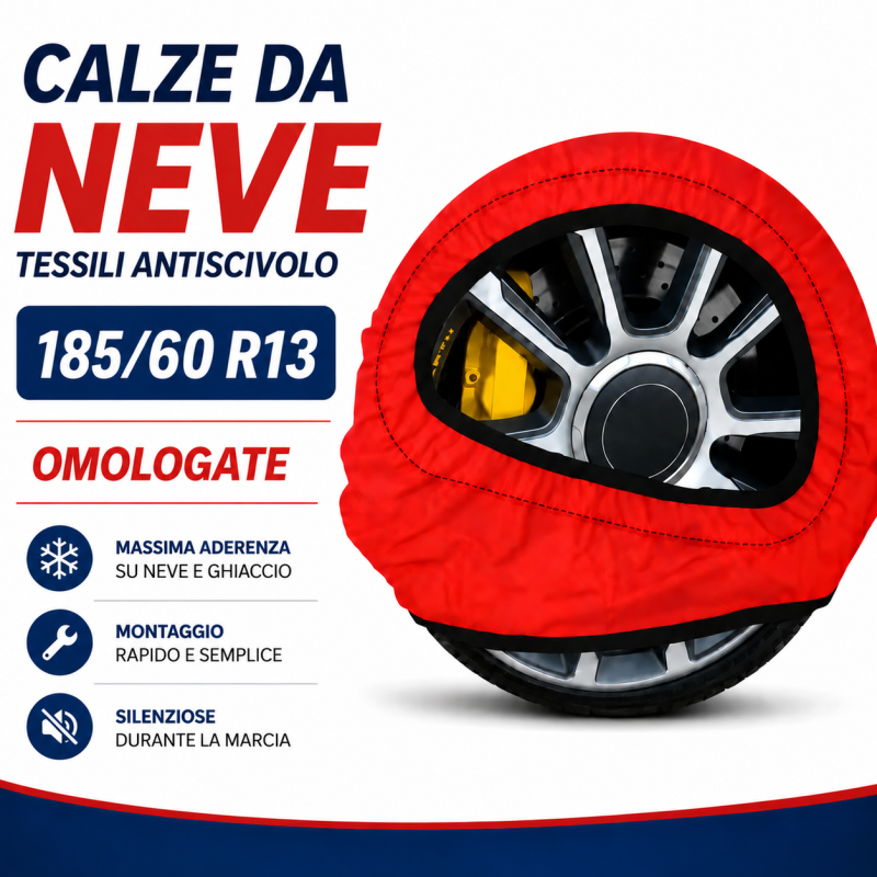 Calze da Neve 185/60 R13 Omologate Auto Tessili Antiscivolo 1