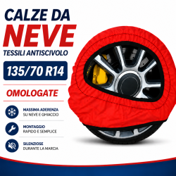 Calze da Neve 135/70 R14 Omologate Auto Tessili Antiscivolo
