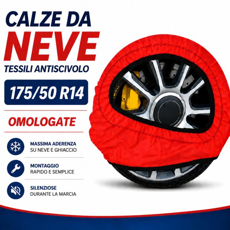 Calze da Neve 175/50 R14 Omologate Auto Tessili Antiscivolo 1