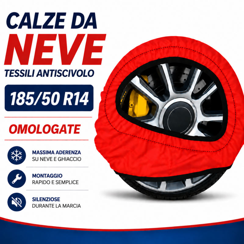 Calze da Neve 185/50 R14 Omologate Auto Tessili Antiscivolo 1
