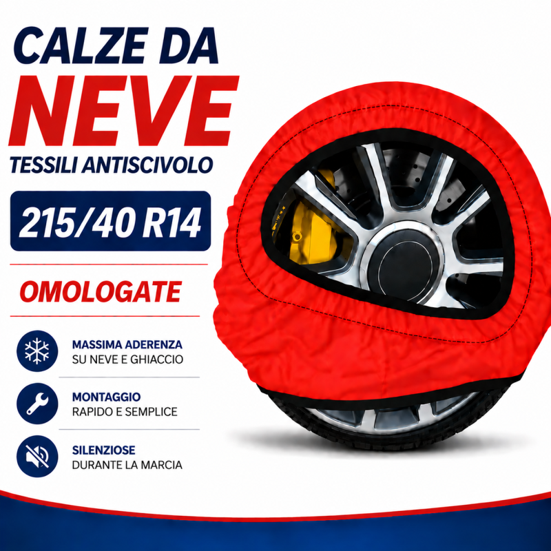 Calze da Neve 215/40 R14 Omologate Auto Tessili Antiscivolo 1