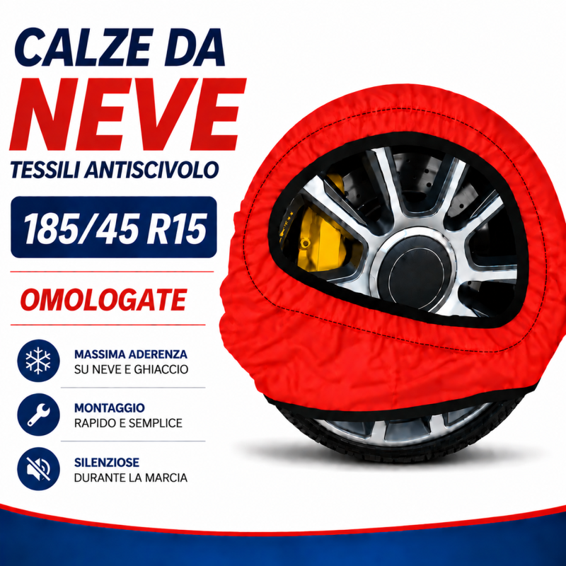 Calze da Neve 185/45 R15 Omologate Auto Tessili Antiscivolo 1