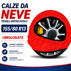 Calze da Neve 155/80 R13 Omologate Auto Tessili Antiscivolo