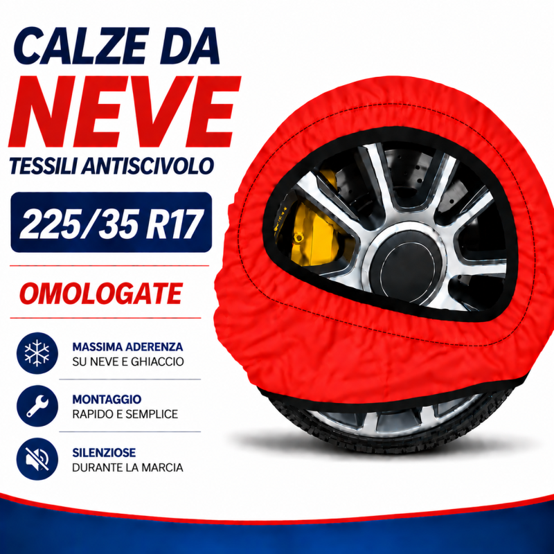 Calze da Neve 225/35 R17 Omologate Auto Tessili Antiscivolo 1