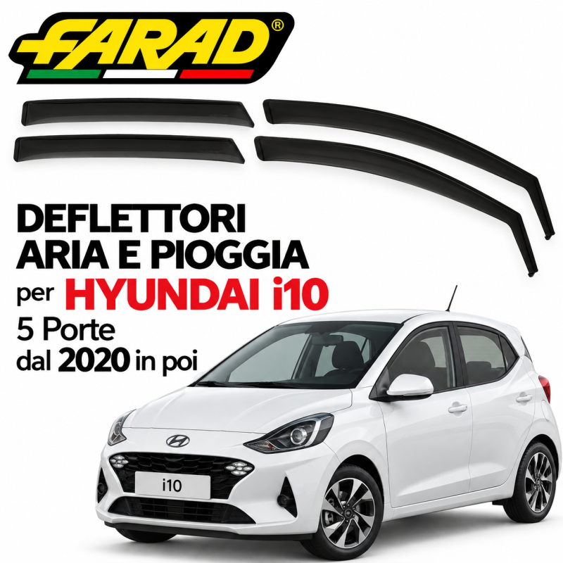 Deflettore Aria e Pioggia Hyundai i10 5 porte dal 2020 in poi Farad 1