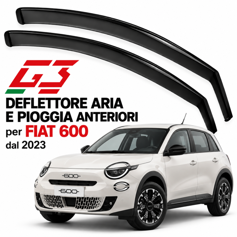 Deflettori Aria Pioggia Anteriori G3 per Fiat 600 dal 2023 1